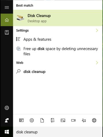 disk cleanup search cache clean