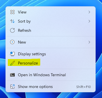 personalize windows 11